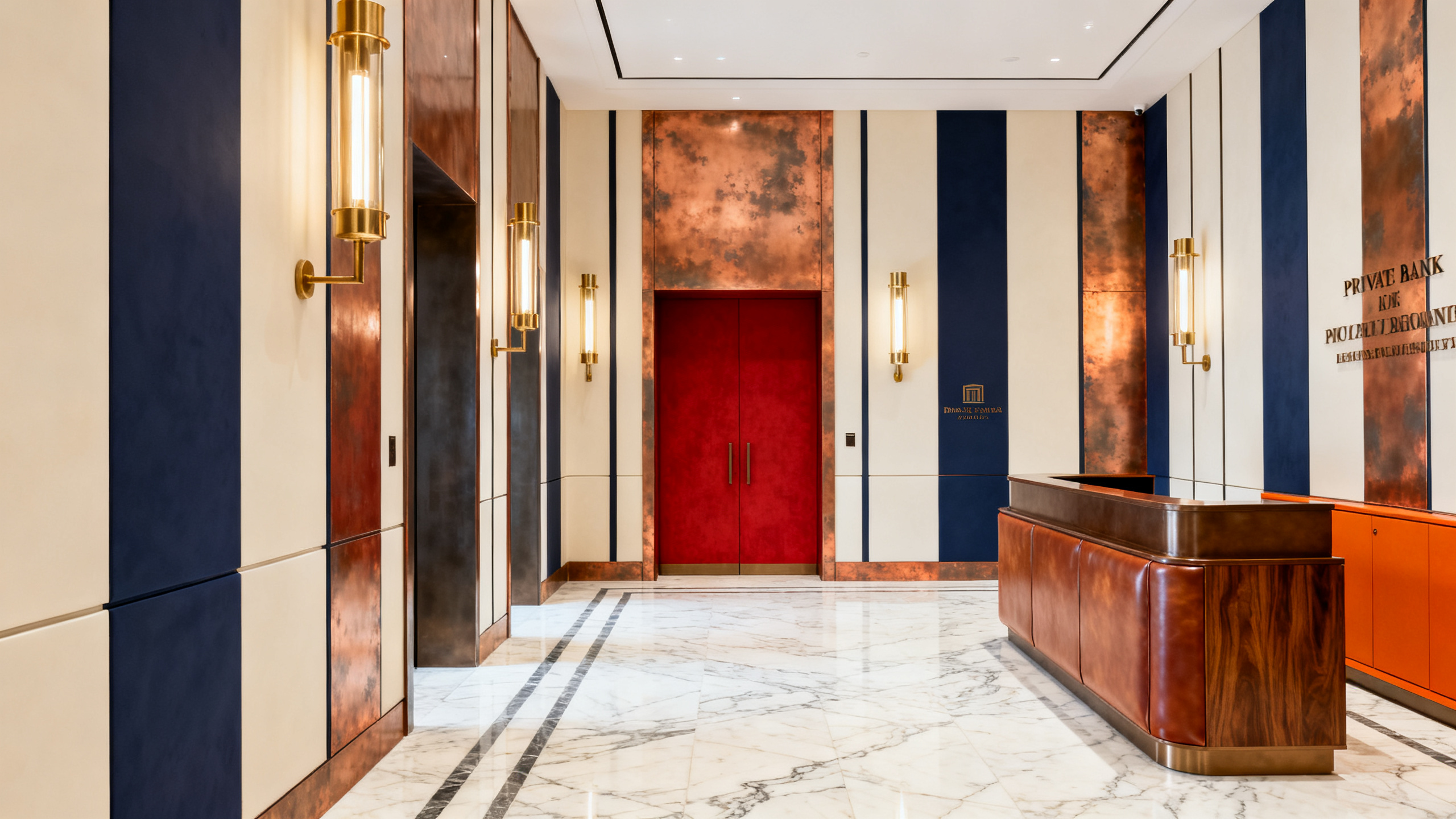Banque privée — fresque architecturale à Neuilly-sur-Seine — détail