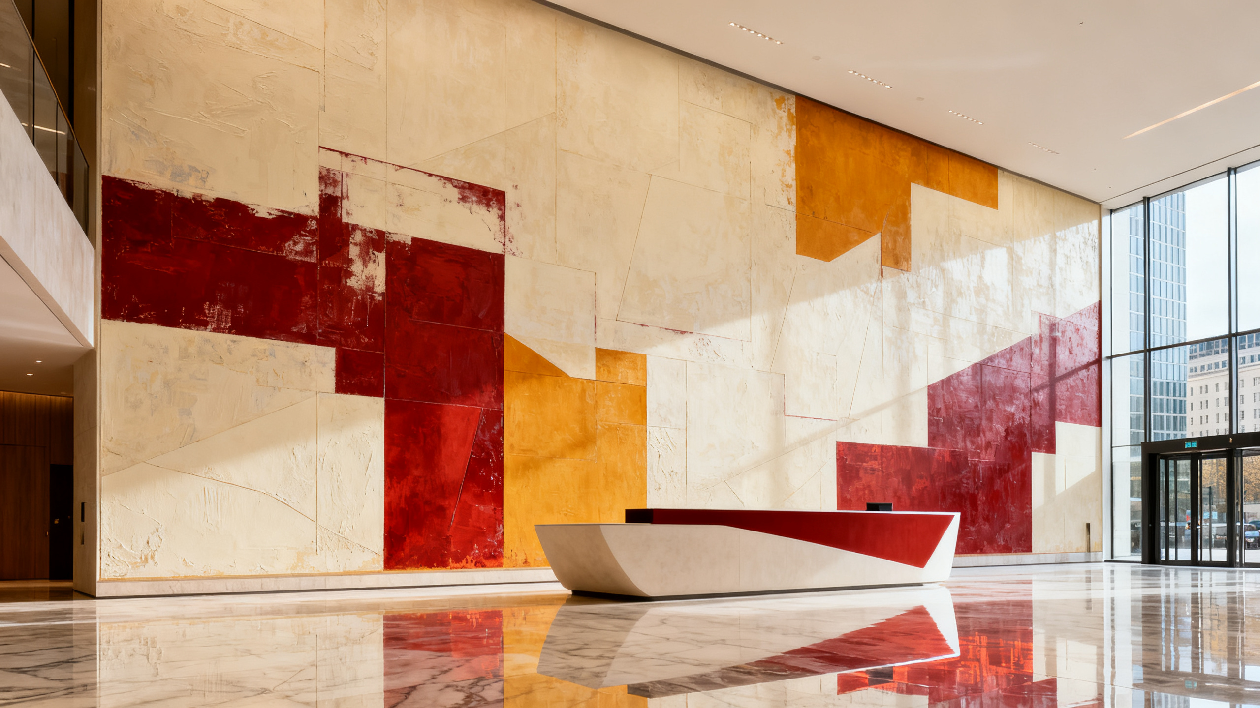 Fresque corporate de 24 mètres à La Défense — détail