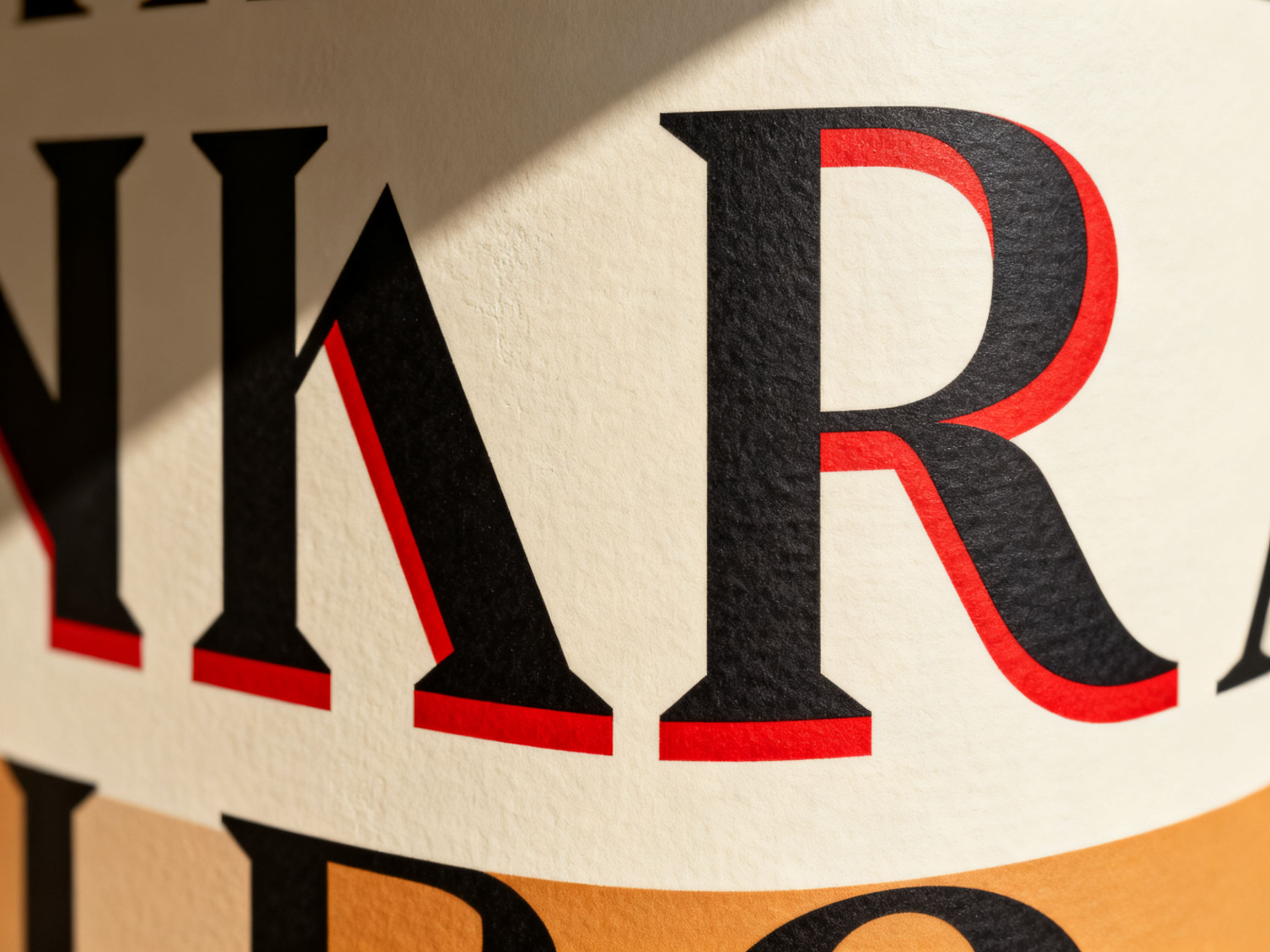 Open-space tech — manifesto typographique 30 m — détail matière