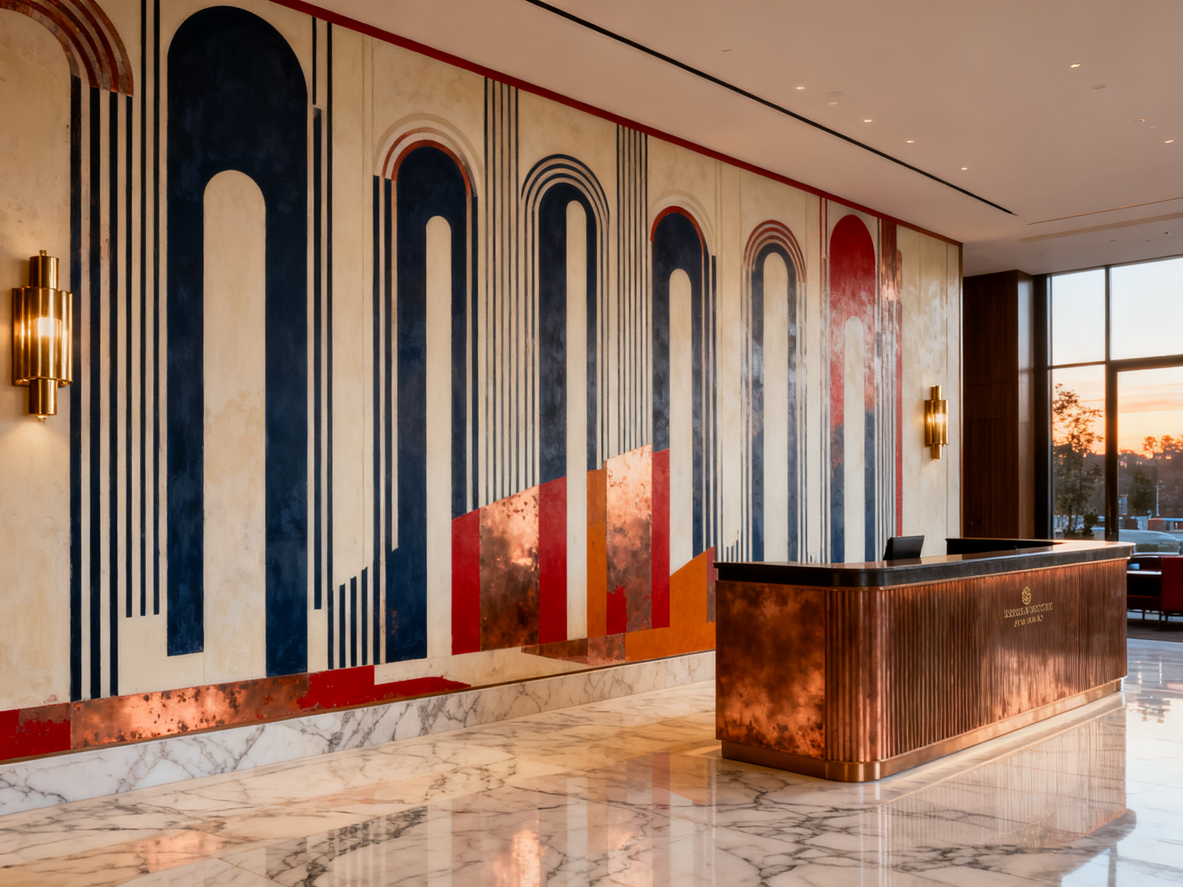 Banque privée — fresque architecturale à Neuilly-sur-Seine